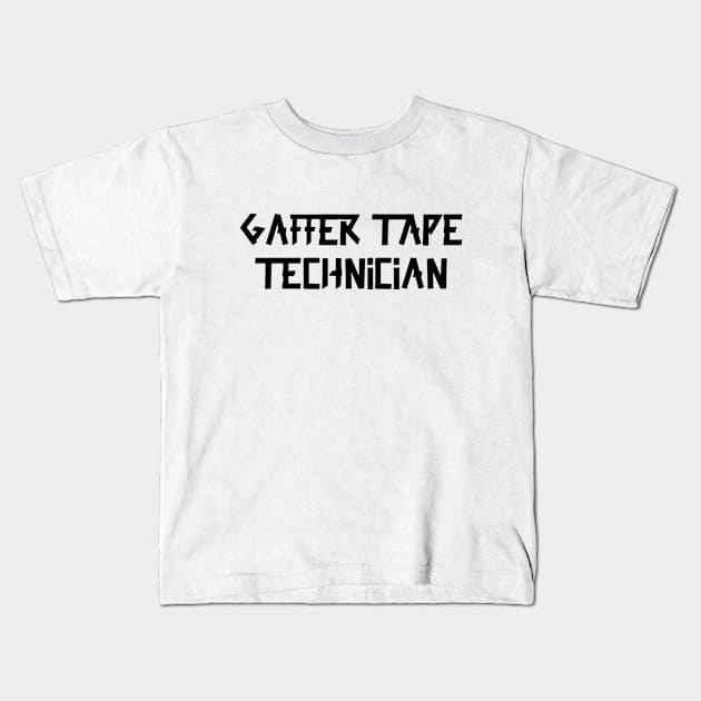 Gaffer tape technician Black Tape Kids T-Shirt by sapphire seaside studio